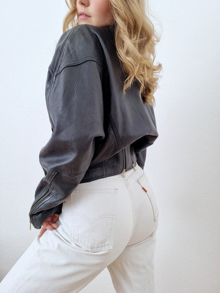 Vintage Cropped Nappa Leather Jacket *buttery soft