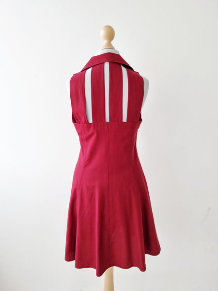 Vintage Bordeaux Mini Dress