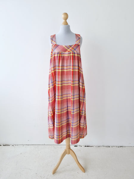 Vintage Plaid Maxi Dress