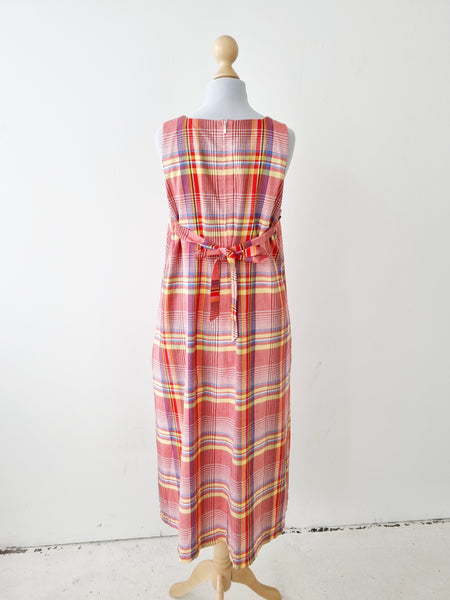 Vintage Plaid Maxi Dress