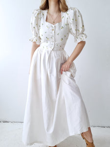 Vintage Krüger Raw Silk Daisy Dress