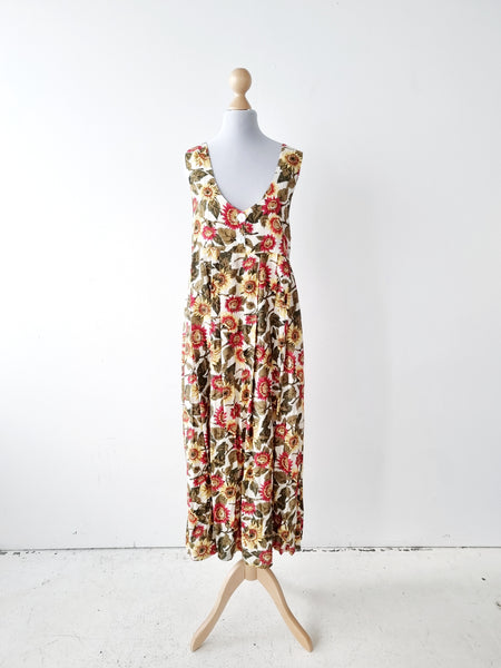 Vintage Maxi Summer Sunflower Dress