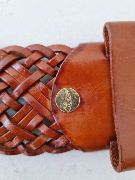 Vintage Woven Leather Belt