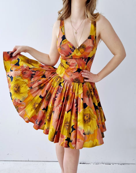 Vintage Poppy Bustier Dress