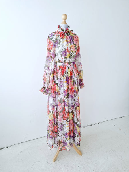 Vintage 70s Maxi Floral Dress