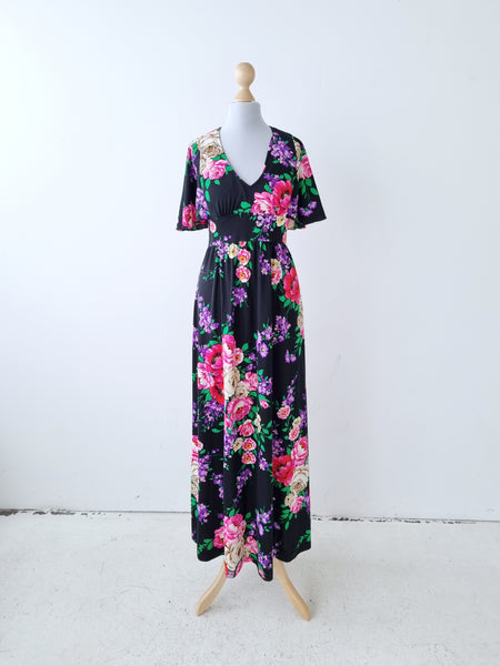 Vintage Maxi Blooming Peonies Dress