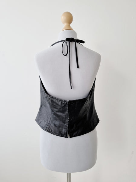 Vintage Neckholder Leather Top