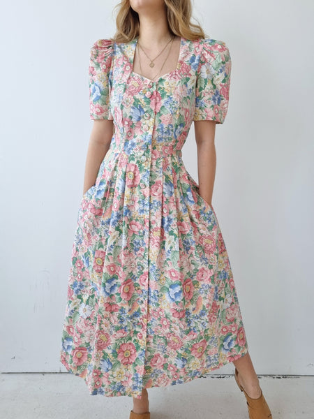 Vintage Sportalm Pastel Floral Garden Dress *rare*
