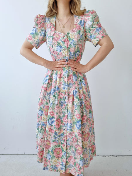 Vintage Sportalm Pastel Floral Garden Dress *rare*