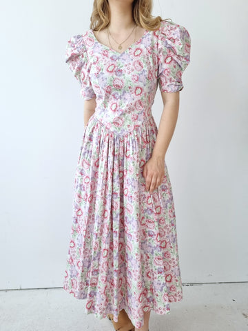 Vintage Laura Ashley Pastel Floral Dress