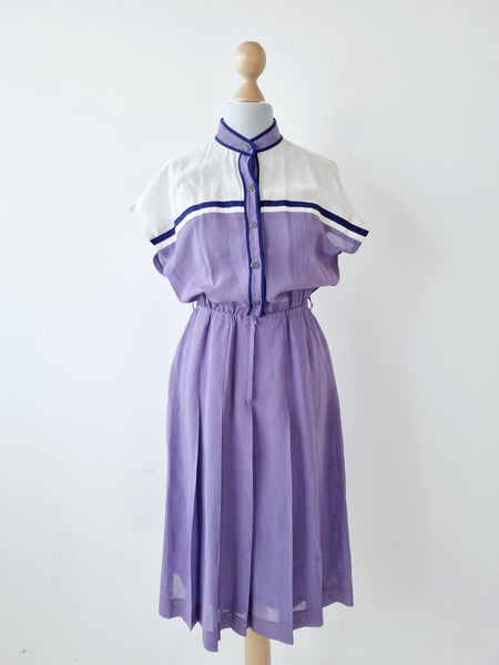 Vintage Purple Linen Dress