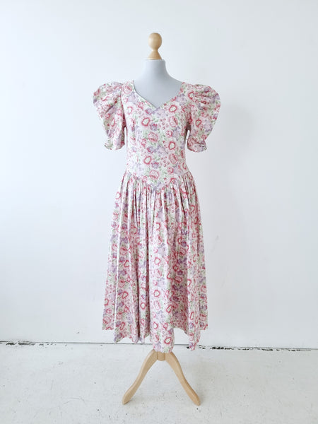 Vintage Laura Ashley Pastel Floral Dress