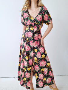 Vintage 90s Floral Maxi Dress