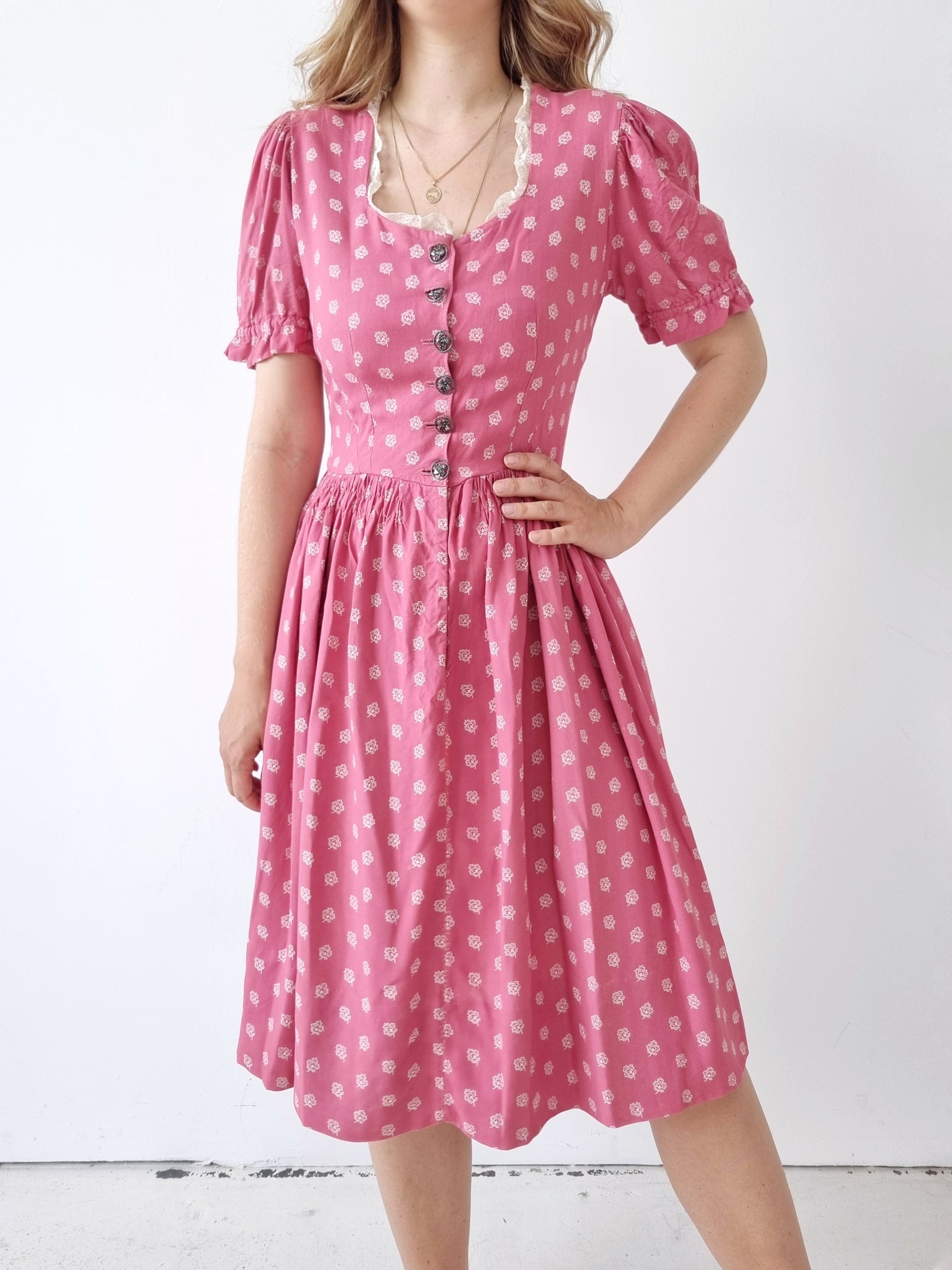 Vintage Handmade Pink Mini Dress