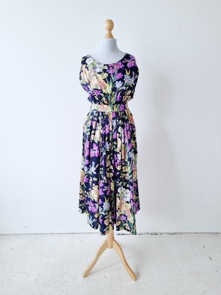 Vintage Purple Lillies Dress
