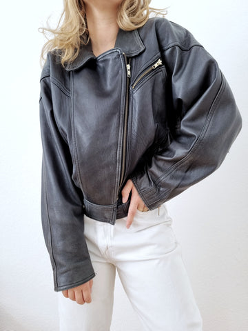 Vintage Cropped Nappa Leather Jacket *buttery soft