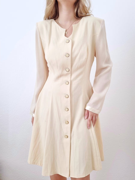 Vintage Pastel Bow Midi Dress