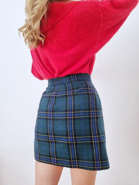 Vintage High Waist Pleated Mini Skirt