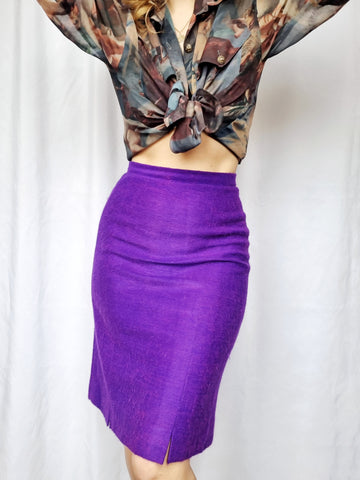 Vintage Handmade Soft Purple Pencil Skirt