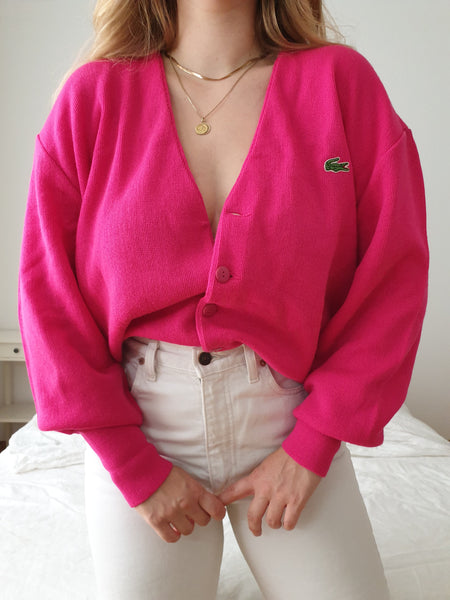 Vintage Hot Pink Lacoste Cardigan