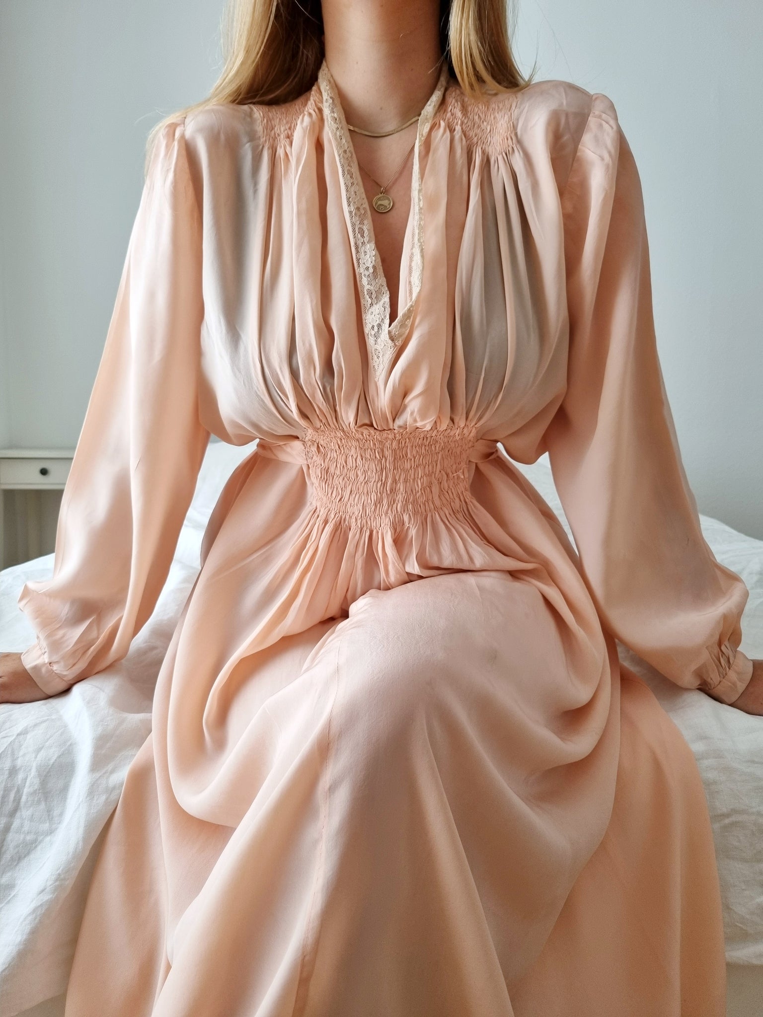 Vintage Handmade Silk Gown
