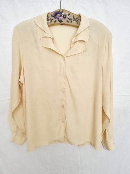 Vintage Creme Pure Silk Blouse (special price)