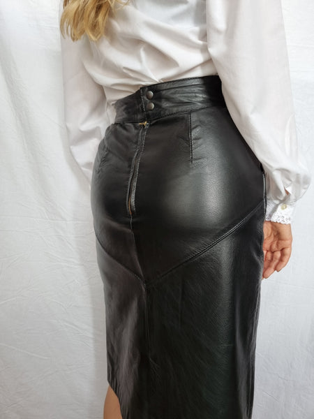 Vintage Pencil Leather Skirt
