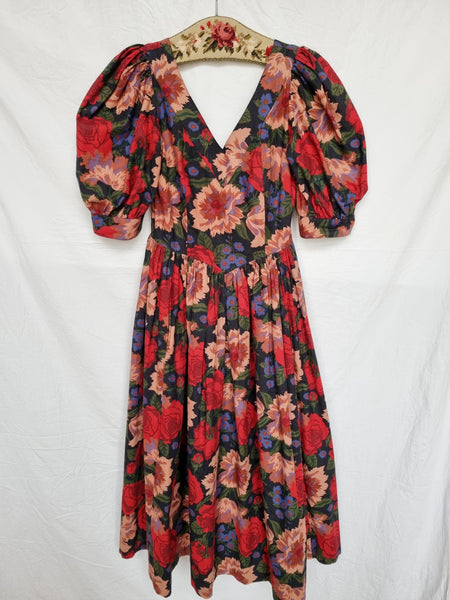Vintage Laura Ashley Puff Sleeve Dress