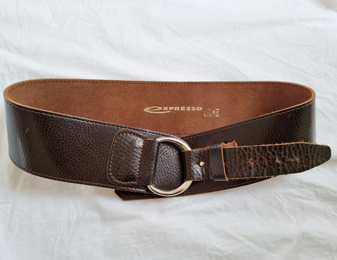 Vintage Dark Brown Leather Waist Belt
