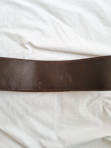 Vintage Dark Brown Leather Waist Belt