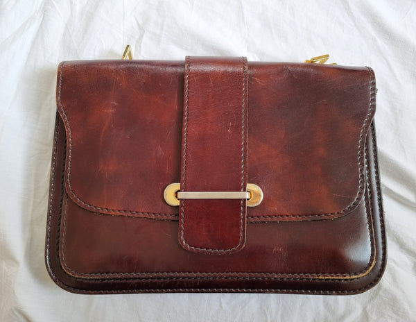 Vintage Dark Brown Leather Bag