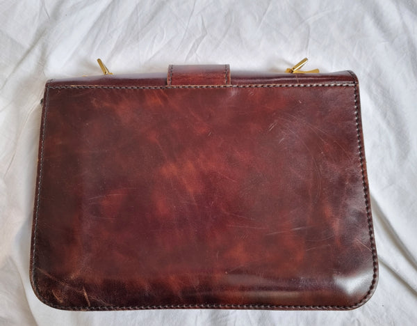 Vintage Dark Brown Leather Bag