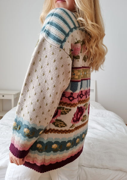 Vintage Hand Knitted Long Wool Cardigan