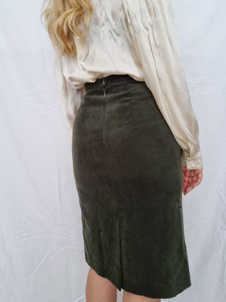 Vintage Corduroy Pencil Skirt