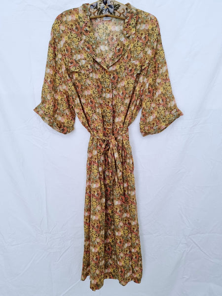 Vintage Autumn Sunflower Dress