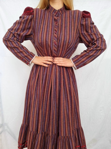 Vintage Striped Folklore Dress