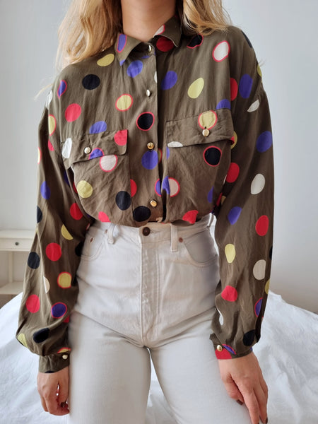 Vintage Spotted Silk Blouse