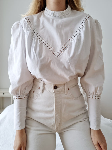 Vintage Handmade Mutton Sleeve Bluse