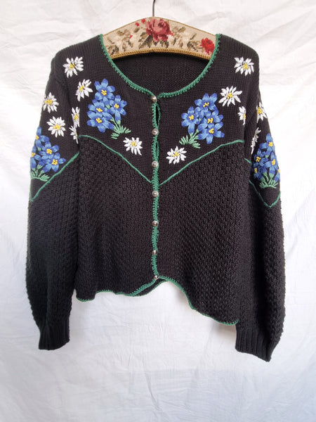 Vintage Wool Mountain Flower Cardigan