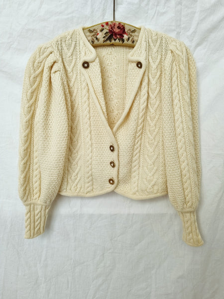 Vintage Pure Wool Cream Cardigan