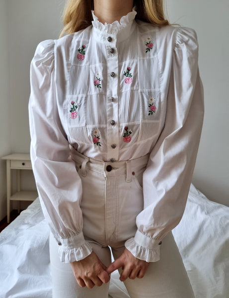 Vintage Roses and Ruffles Blouse
