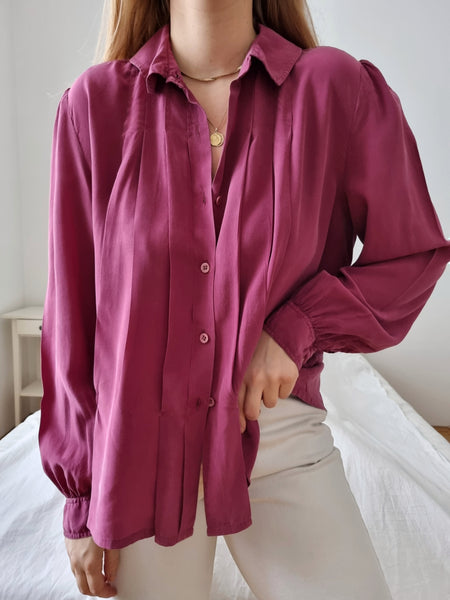 Vintage Berry Toned Silk Blouse (Special Price)