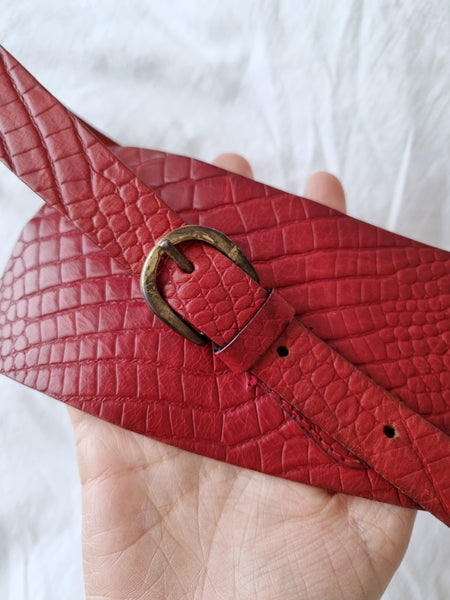 Vintage Red Snake Waist Belt