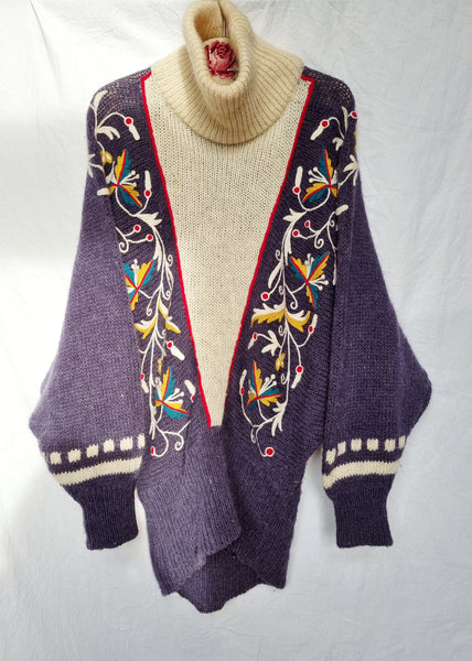 Vintage Pure Wool Embroidered Pullover