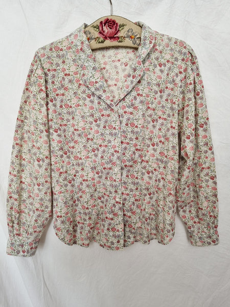 Vintage Floral Cotton Blouse