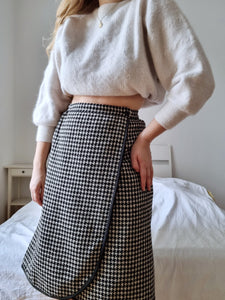 Vintage Handmade Houndstooth Midi Skirt