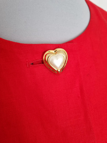 Vintage Luisa Spagnoli Red Heart Blouse