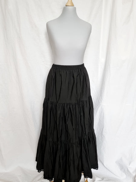 Vintage All Black Country Maxi Skirt
