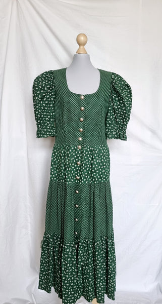 Vintage Sportalm Puff Sleeve Maxi Dress