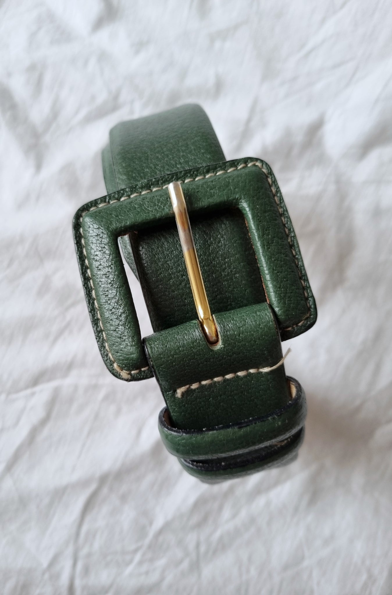 Vintage Genuine Green Leather Belt